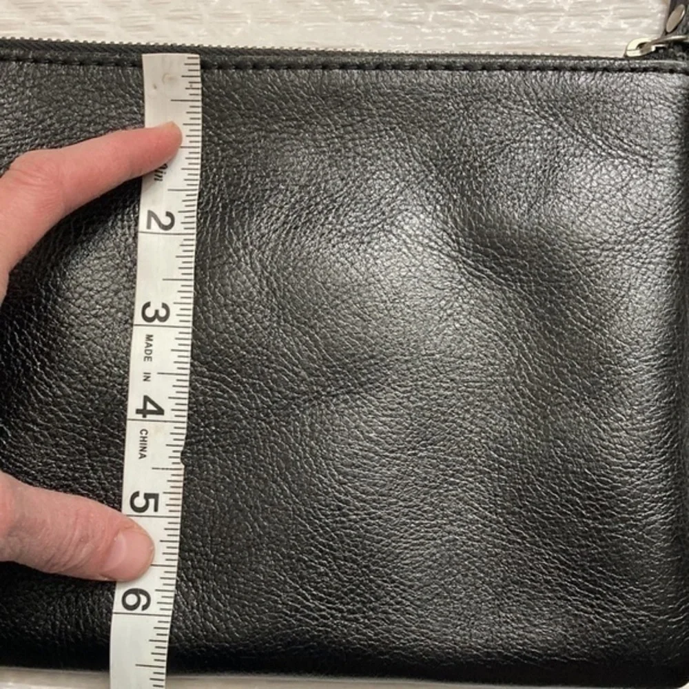 Patricia nash black embossed leather wristlet bag